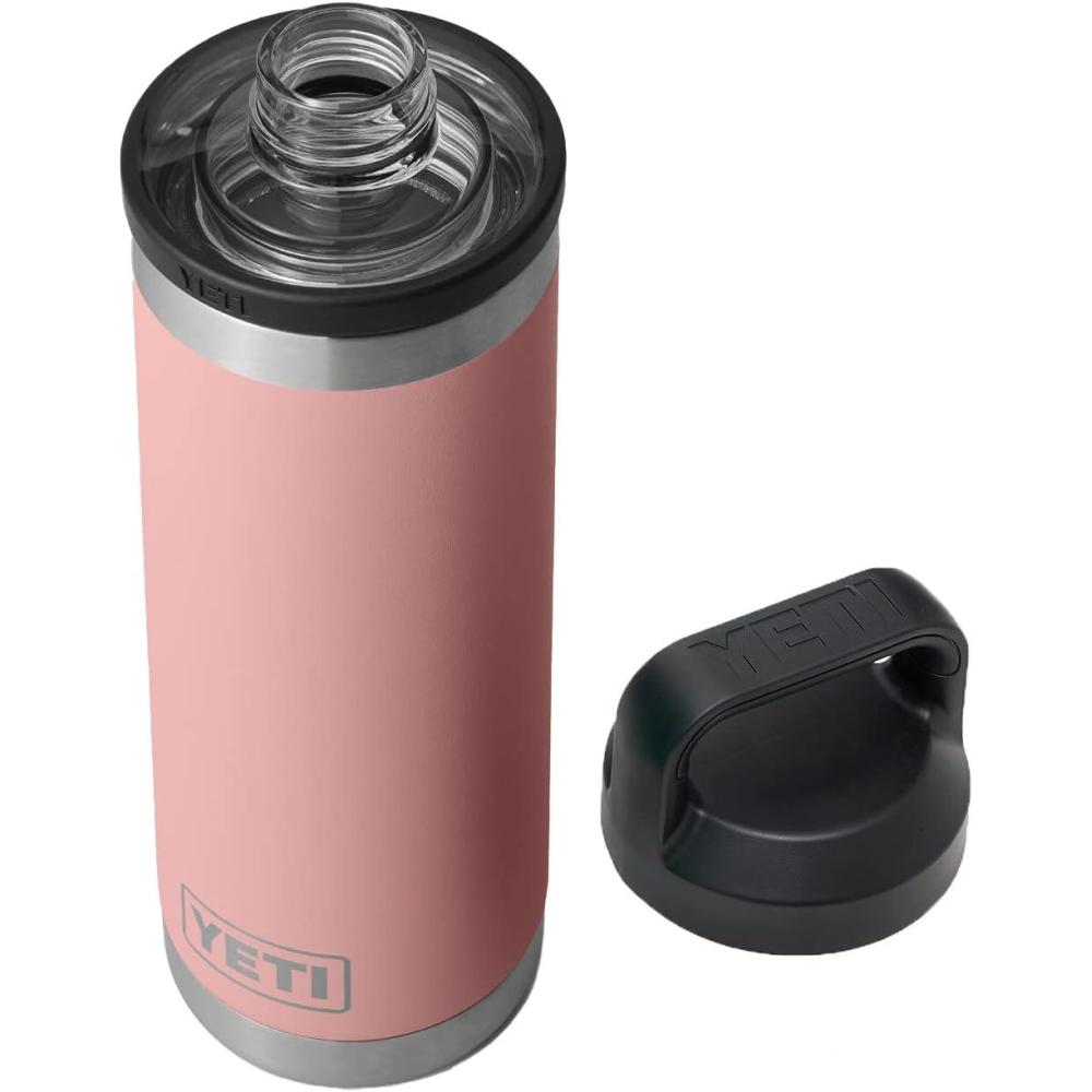 imageYETI Rambler 18 oz Bottle Leakproof Vacuum Insulated Stainless Steel with Chug Cap RidgelineSandstone Pink