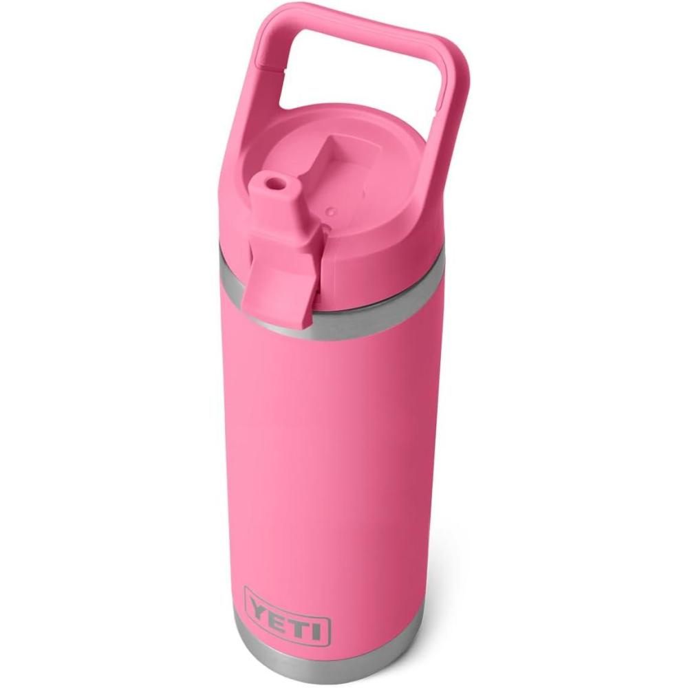 imageYETI Rambler 18 oz Bottle Vacuum Insulated Stainless Steel with Color Matching Straw Cap VenomHarbor Pink