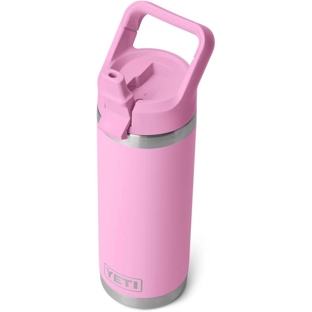 imageYETI Rambler 18 oz Bottle Vacuum Insulated Stainless Steel with Color Matching Straw Cap VenomPower Pink