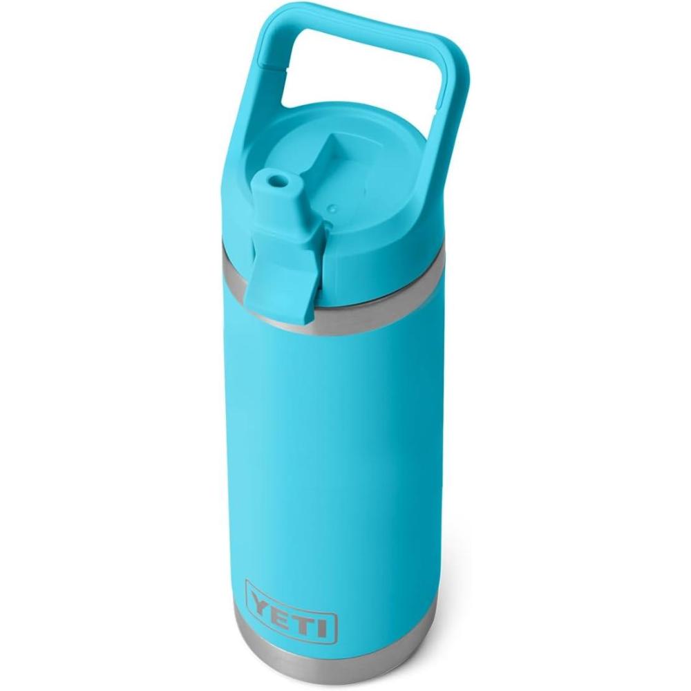 imageYETI Rambler 18 oz Bottle Vacuum Insulated Stainless Steel with Color Matching Straw Cap VenomReef Blue