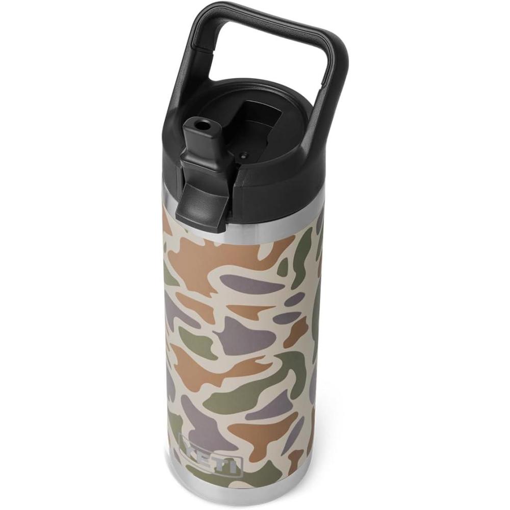 imageYETI Rambler 18 oz Bottle Vacuum Insulated Stainless Steel with Color Matching Straw Cap VenomTan Camo