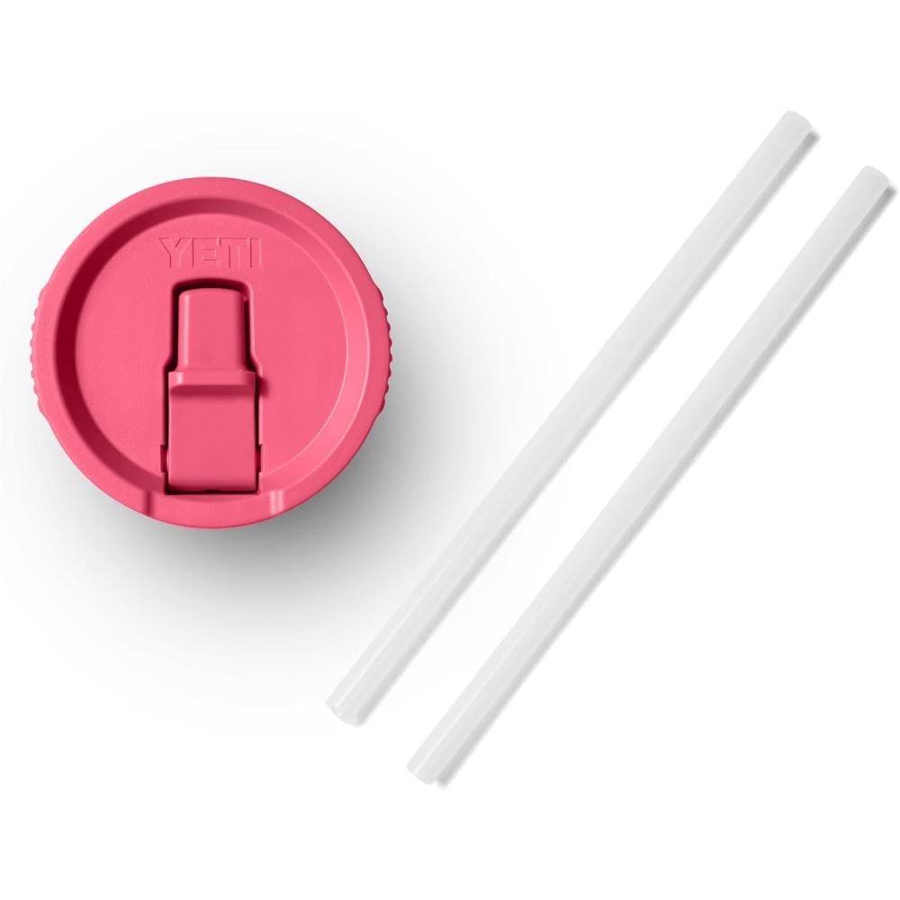 imageYETI Rambler 20 oz Travel Mug Straw Lid Cape TaupeTropical Pink