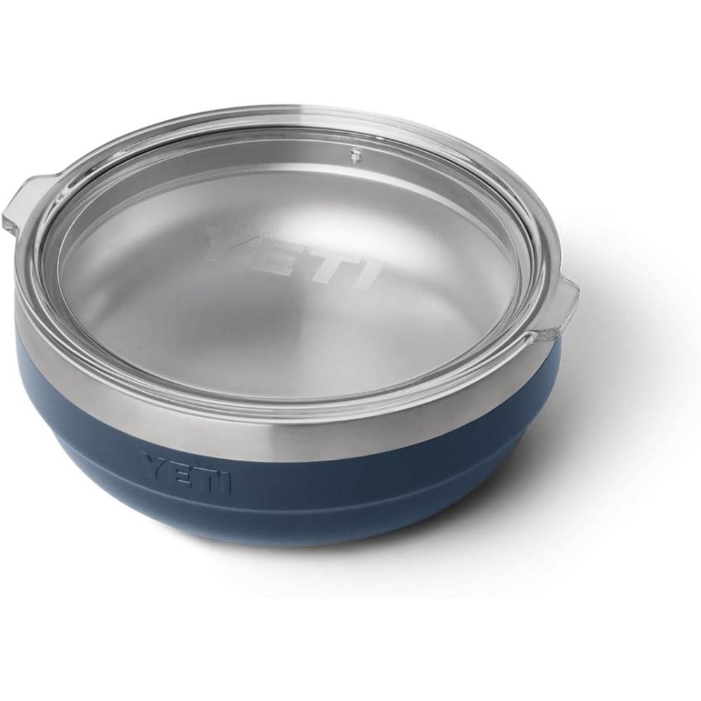 imageYETI Rambler Low Bowl Vacuum Insulated Stackable and Nestable Stainless Steel Bowl with Lid 16 Quart RidgelineNavy