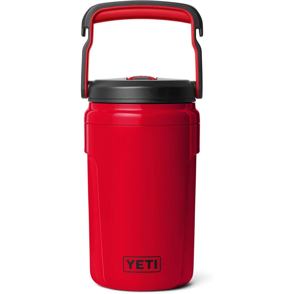 imageYETI Silo 40 oz Insulated Magslider Straw Cap Water Jug Leakproof Lightweight Sports Bottle with Fence Hook Handle Keeps Drinks IceCold Ideal for Gym Sports amp Tournaments VenomRescue Red