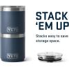 YETI Rambler 10 oz Ceramic Lined Lowball 2.0, Vacuum Insulated with MagSlider Lid, Cape Taupe(Navy)