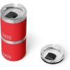 YETI Rambler 10 oz Ceramic Lined Lowball 2.0, Vacuum Insulated with MagSlider Lid, Cape Taupe(Rescue Red)