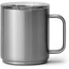 YETI Rambler 10 oz Ceramic Lined Stackable Mug, Vacuum Insulated, Stainless Steel with MagSlider Lid, Ridgeline(Stainless)