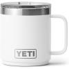 YETI Rambler 10 oz Ceramic Lined Stackable Mug, Vacuum Insulated, Stainless Steel with MagSlider Lid, Ridgeline(White)