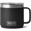 YETI Rambler 14 oz Ceramic Lined Stackable Mug, Vacuum Insulated, Stainless Steel with MagSlider Lid, Ridgeline(Black)