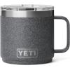 YETI Rambler 14 oz Ceramic Lined Stackable Mug, Vacuum Insulated, Stainless Steel with MagSlider Lid, Ridgeline(Black Stone-Textured)
