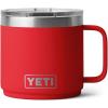 YETI Rambler 14 oz Ceramic Lined Stackable Mug, Vacuum Insulated, Stainless Steel with MagSlider Lid, Ridgeline(Rescue Red)