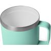 YETI Rambler 14 oz Ceramic Lined Stackable Mug, Vacuum Insulated, Stainless Steel with MagSlider Lid, Ridgeline(Seafoam)