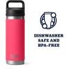 YETI Rambler 18 oz Bottle, Leakproof, Vacuum Insulated, Stainless Steel with Chug Cap, Ridgeline(Bimini Pink)
