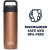 YETI Rambler 18 oz Bottle, Leakproof, Vacuum Insulated, Stainless Steel with Chug Cap, Ridgeline(Copper)
