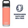 YETI Rambler 18 oz Bottle, Leakproof, Vacuum Insulated, Stainless Steel with Chug Cap, Ridgeline(Coral)