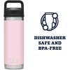 YETI Rambler 18 oz Bottle, Leakproof, Vacuum Insulated, Stainless Steel with Chug Cap, Ridgeline(Ice Pink)
