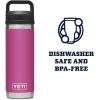 YETI Rambler 18 oz Bottle, Leakproof, Vacuum Insulated, Stainless Steel with Chug Cap, Ridgeline(Prickly Pear)