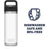 YETI Rambler 18 oz Bottle, Leakproof, Vacuum Insulated, Stainless Steel with Chug Cap, Ridgeline(White)