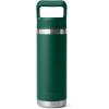 YETI Rambler 18 oz Bottle, Vacuum Insulated, Stainless Steel with Color Matching Straw Cap, Venom(Black Forest Green)