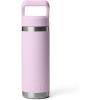 YETI Rambler 18 oz Bottle, Vacuum Insulated, Stainless Steel with Color Matching Straw Cap, Venom(Cherry Blossom – Textured)