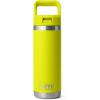 YETI Rambler 18 oz Bottle, Vacuum Insulated, Stainless Steel with Color Matching Straw Cap, Venom(Firefly Yellow)