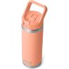 YETI Rambler 18 oz Bottle, Vacuum Insulated, Stainless Steel with Color Matching Straw Cap, Venom(Lowcountry Peach)