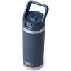 YETI Rambler 18 oz Bottle, Vacuum Insulated, Stainless Steel with Color Matching Straw Cap, Venom(Navy)