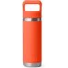 YETI Rambler 18 oz Bottle, Vacuum Insulated, Stainless Steel with Color Matching Straw Cap, Venom(Papaya)