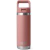 YETI Rambler 18 oz Bottle, Vacuum Insulated, Stainless Steel with Color Matching Straw Cap, Venom(Sandstone Pink)