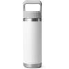 YETI Rambler 18 oz Bottle, Vacuum Insulated, Stainless Steel with Color Matching Straw Cap, Venom(White)