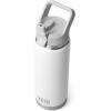 YETI Rambler 26 oz Bottle, Vacuum Insulated, Stainless Steel with Color Matching Straw Cap(White)