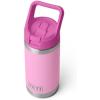 YETI Rambler Jr. 12 oz Kids Bottle, with Straw Cap(Power Pink/Wildflower)