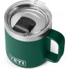 YETI Rambler 10 oz Ceramic Lined Stackable Mug, Vacuum Insulated, Stainless Steel with MagSlider Lid, Ridgeline(Black Forest Green)