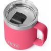 YETI Rambler 10 oz Ceramic Lined Stackable Mug, Vacuum Insulated, Stainless Steel with MagSlider Lid, Ridgeline(Tropical Pink)
