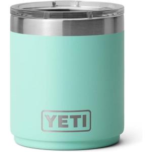 YETI Rambler 10 oz Ceramic Lined Lowball 2.0, Vacuum Insulated with MagSlider Lid, Cape Taupe(Seafoam)