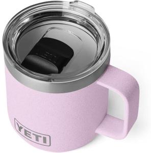 YETI Rambler 10 oz Ceramic Lined Stackable Mug, Vacuum Insulated, Stainless Steel with MagSlider Lid, Ridgeline(Cherry Blossom)