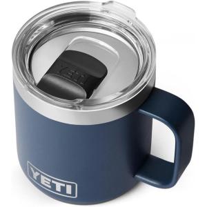 YETI Rambler 10 oz Ceramic Lined Stackable Mug, Vacuum Insulated, Stainless Steel with MagSlider Lid, Ridgeline(Navy)