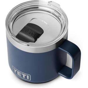 YETI Rambler 14 oz Ceramic Lined Stackable Mug, Vacuum Insulated, Stainless Steel with MagSlider Lid, Ridgeline(Navy)