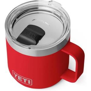 YETI Rambler 14 oz Ceramic Lined Stackable Mug, Vacuum Insulated, Stainless Steel with MagSlider Lid, Ridgeline(Rescue Red)
