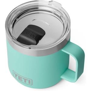 YETI Rambler 14 oz Ceramic Lined Stackable Mug, Vacuum Insulated, Stainless Steel with MagSlider Lid, Ridgeline(Seafoam)