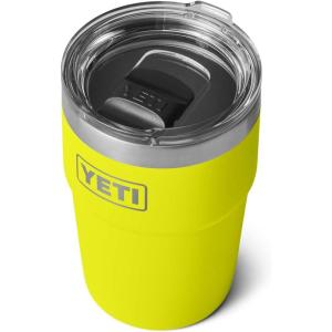 YETI Rambler 16 oz Stackable Tumbler, Vacuum Insulated, Stainless Steel with MagSlider Lid | Stackable, Vacuum Insulated, MagSlider Lid, Stackable, Vacuum Insulated, MagSlider Lid(Firefly Yellow)