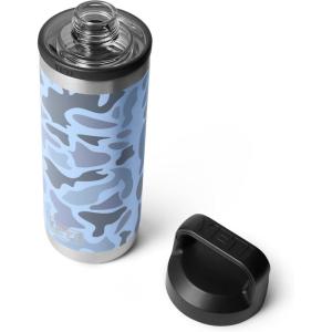 YETI Rambler 18 oz Bottle, Leakproof, Vacuum Insulated, Stainless Steel with Chug Cap, Ridgeline(Blue Camo)