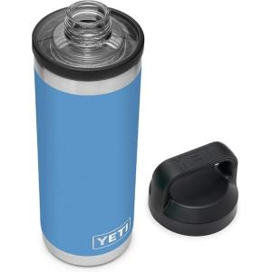 YETI Rambler 18 oz Bottle, Leakproof, Vacuum Insulated, Stainless Steel with Chug Cap, Ridgeline(Pacific Blue)
