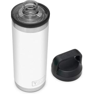 YETI Rambler 18 oz Bottle, Leakproof, Vacuum Insulated, Stainless Steel with Chug Cap, Ridgeline(White)