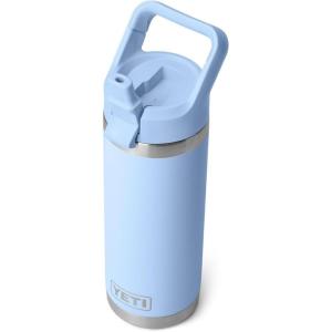 YETI Rambler 18 oz Bottle, Vacuum Insulated, Stainless Steel with Color Matching Straw Cap, Venom(Big Sky Blue)