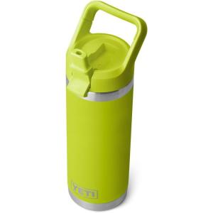 YETI Rambler 18 oz Bottle, Vacuum Insulated, Stainless Steel with Color Matching Straw Cap, Venom(Chartreuse)