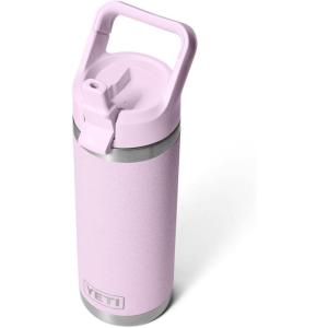 YETI Rambler 18 oz Bottle, Vacuum Insulated, Stainless Steel with Color Matching Straw Cap, Venom(Cherry Blossom – Textured)