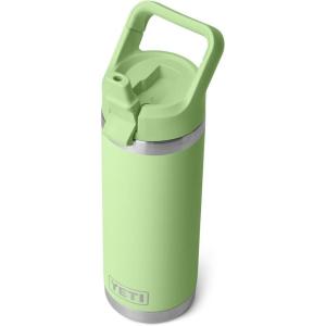 YETI Rambler 18 oz Bottle, Vacuum Insulated, Stainless Steel with Color Matching Straw Cap, Venom(Key Lime)