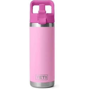 YETI Rambler 18 oz Bottle, Vacuum Insulated, Stainless Steel with Color Matching Straw Cap, Venom(Power Pink/Wildflower)