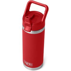YETI Rambler 18 oz Bottle, Vacuum Insulated, Stainless Steel with Color Matching Straw Cap, Venom(Rescue Red)